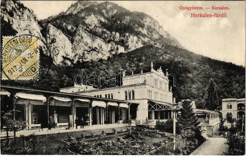 1912 Herkulesfürdő, Baile Herculane; Gyógyterem. Krizsány R. kiadása / Kursalon / spa, bath (EK)