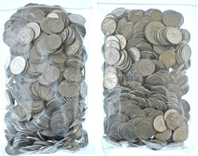 Nagyrészt magyar Al Forint-Fillér érmetétel mintegy ~1kg súlyban T:vegyes