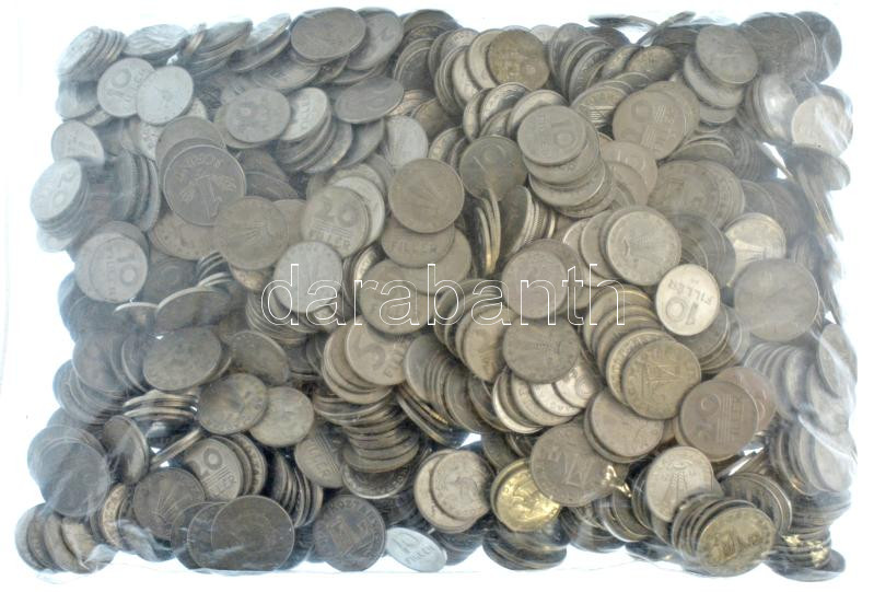 Nagyrészt magyar Al Forint-Fillér érmetétel mintegy ~1kg súlyban T:vegyes