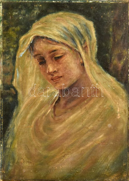 Jelzés nélkül: Női portré. Olaj, vászon. 29x21 cm.
