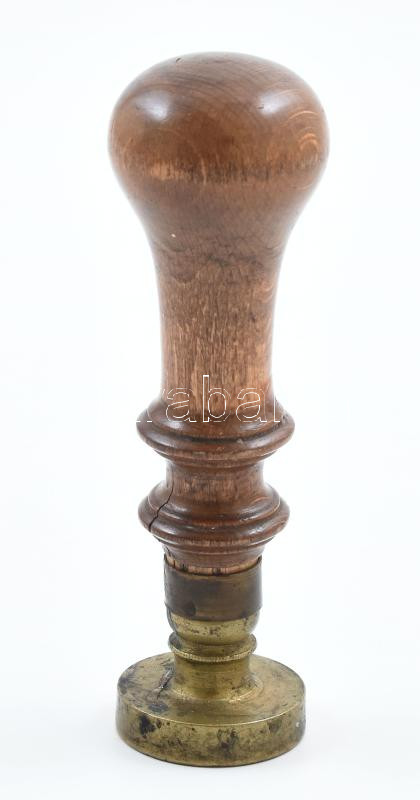 Pecsétnyomó réz, fa OS (Országh Sándor) monogrammal 12 cm