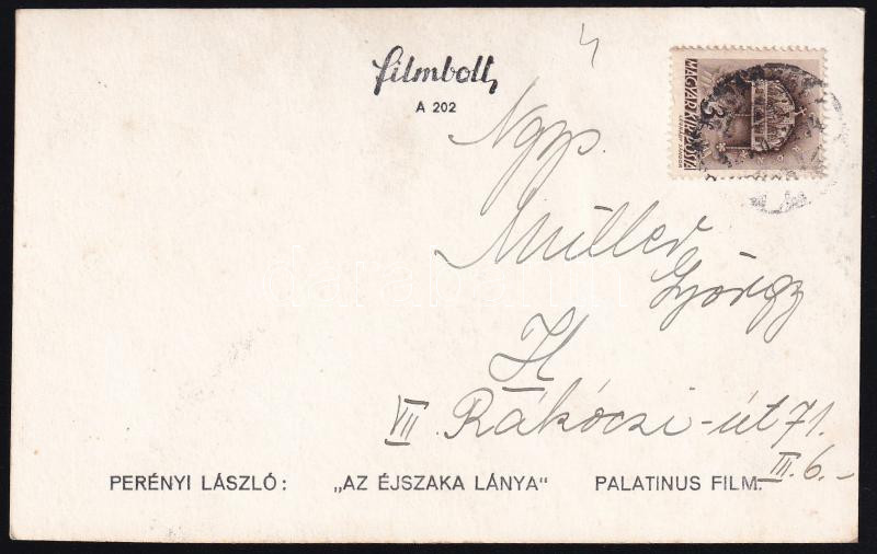Perényi László (1910-1993) színész dedikált fotólap - Image 2