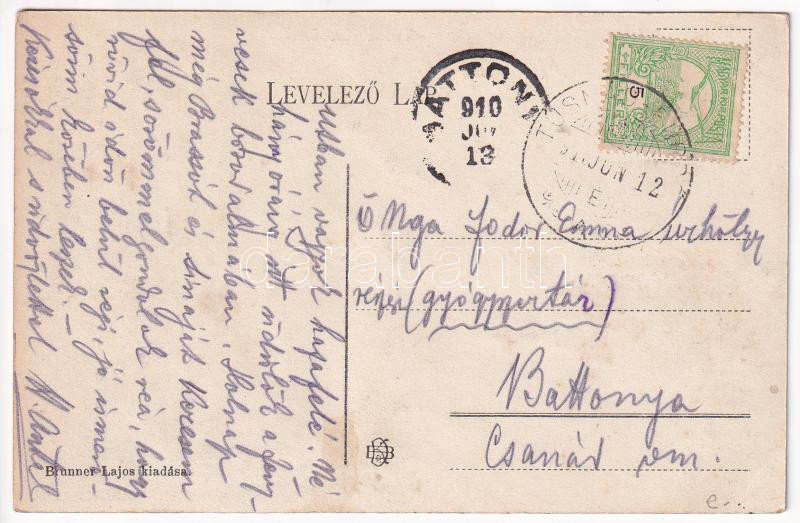 1910 Tusnádfürdő, Baile Tusnad; Alsó vasúti híd. Brunner Lajos kiadása / railway bridge (EK) - Image 2