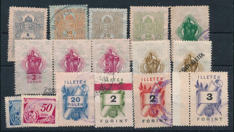 1934-1950 16 db illetékbélyeg