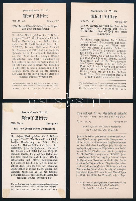 cca 1940 Adolf Hitler gyűjtőkép, 12 db, németül feliratozva, 9×12 cm - Image 2