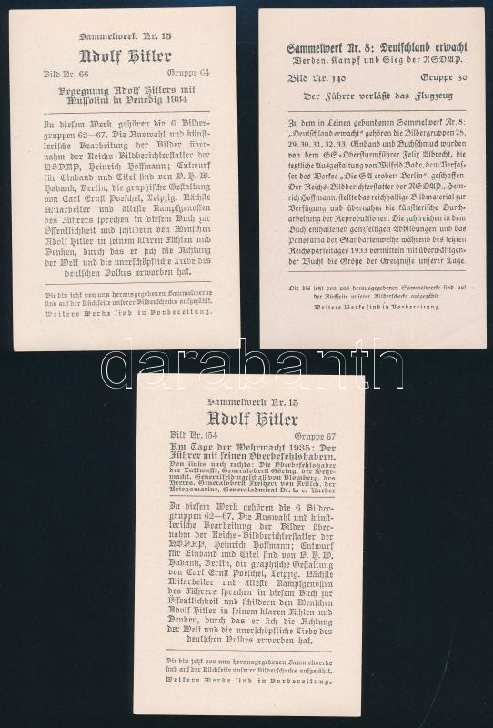 cca 1940 Adolf Hitler gyűjtőkép, 12 db, németül feliratozva, 9×12 cm - Image 4