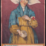 Savon Dame Antiseptique reklám, készült a Korvin Testvérek Könyvnyomdájában, hátoldalon javított, ragasztott, 24×16 cm