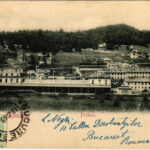 1901 Predeál, Predeal; vasútállomás, vonat, gőzmozdony / railway station, train, locomotive (EK)