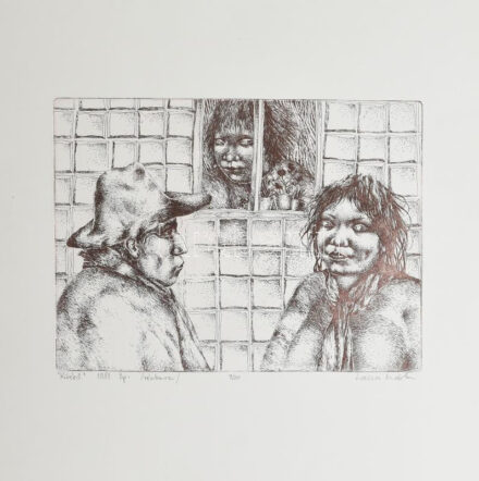 Lacza Márta (1946- ): Kitérő. Rézkarc, papír, jelzett, számozott (9/20), 20×27 cm