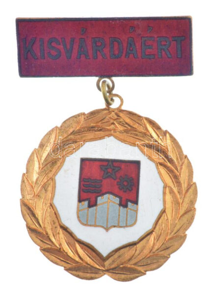 ~1970. 'Kisvárdáért' zománcozott bronz jelvény műanyag tokban T:AU