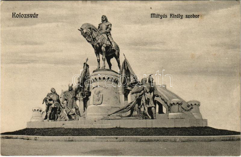 1912 Kolozsvár, Cluj; Mátyás király szobor. Lehota Anna kiadása / statue, monument (EK)