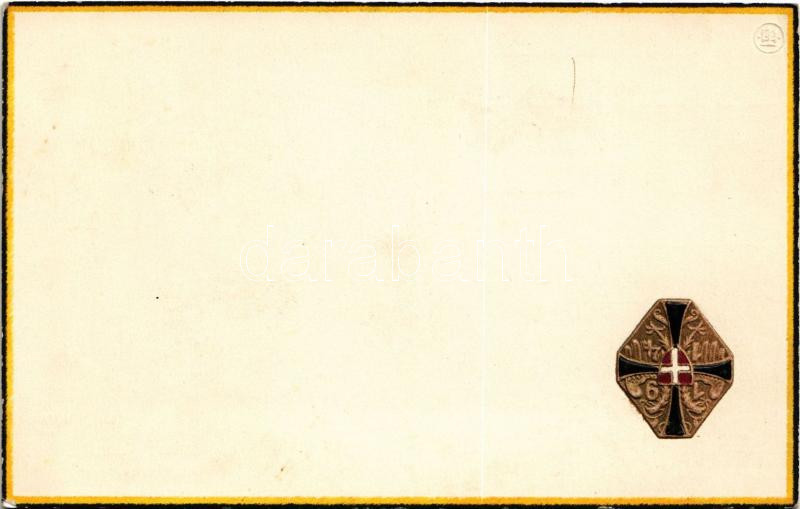1914 Német első világháborús dombornyomott katonai lap / WWI German military embossed postcard (EK)