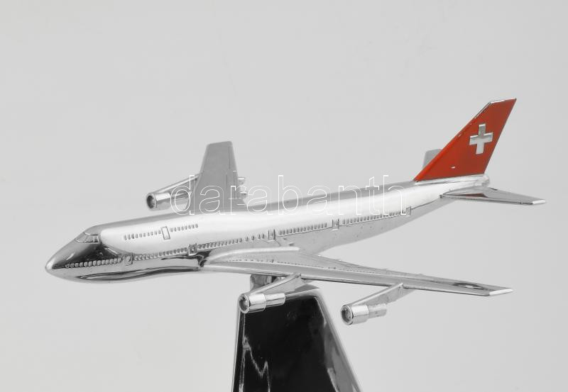 Swissair hamutartó repülőgép BÜHLER 7833, nikkelezett fém, jelzett, m: 18 cm - Image 2