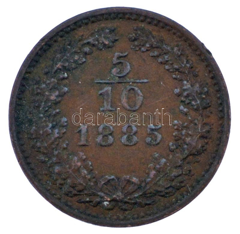 Ausztria 1885. 5/10kr Cu T:XF,VF patina, ph Austria 1885. 5/10 Kreuzer Cu C:XF,VF patina, edge error - Image 2
