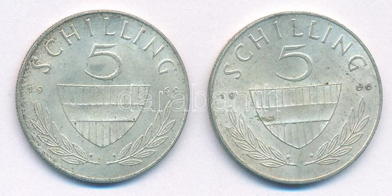 Ausztria 1960-1966. 5Sch Ag (2x) T:XF Austria 1960-1966. 5Sch Ag (2x) C:XF Krause KM# 2889