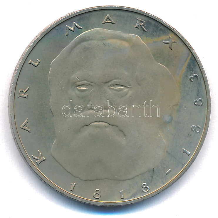NSZK 1983J 5M Cu-Ni 'Karl Marx halálának 100. évfordulója' T:XF patina FRG 1983J 5 Mark Cu-Ni '100th Anniversary - Death of Karl Marx ' C:XF patina Krause KM#158