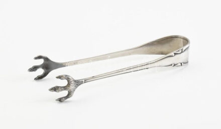 Ezüst (Ag) cukorfogó, h: 11 cm, jelzett, nettó: 18,25 g