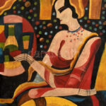 Scheiber H. 930 jelzéssel: Art Deco hölgy. Olaj, karton, kis sérüléssel, 56x48 cm