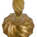 Réz gyertyatartó, csavart formájú, m: 19 cm - Image 2