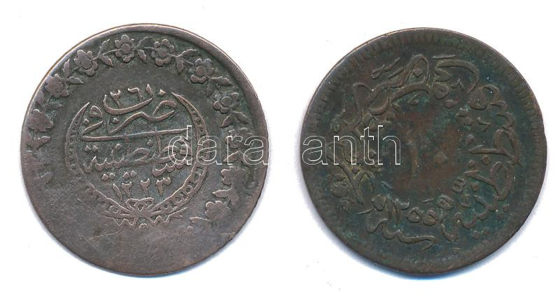 Oszmán Birodalom 1830. Yirmilik / 20p Ag + 1839. 10p Cu T:VF,F patina Ottoman Empire 1830. Yirmilik / 20 Para Ag + 1839. 10 Para Cu C:VF,F patina