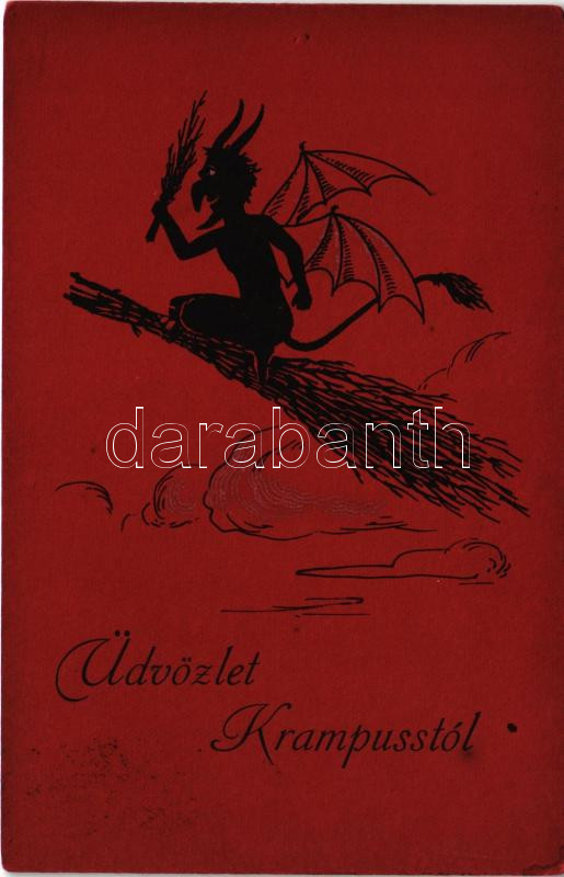 1931 Üdvözlet a Krampusztól / Krampus greeting. Erika Nr. 5960.