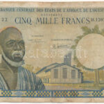 Nyugat Afrikai Államok / Elefántcsontpart DN (1974.) 5000Fr T:F,VG kis beszakadások Western African States / Ivory Coast ND (1974.) 5000 Francs C:F,VG small tears Krause P#104A