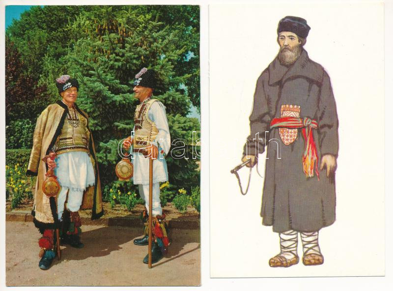 25 db MODERN népviseletes képeslap / 25 modern folklore motive postcards