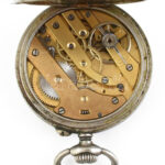 Ezüstözött mechanikus zsebóra, működik, d: 48 mm - Image 4