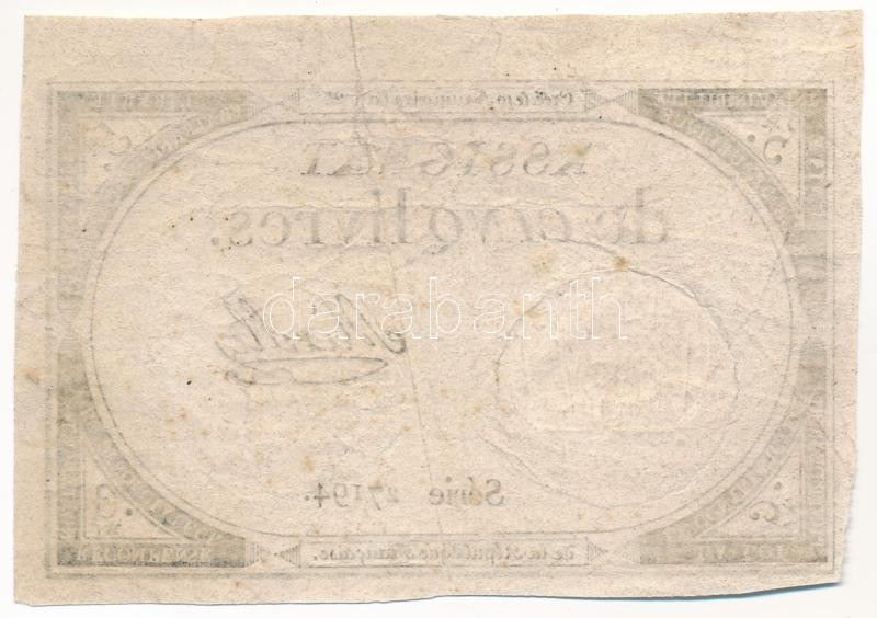 Franciaország 1793. 5L 'Assignata' T:F France 1793. 5 Livres 'Assignata' C:F Krause P#A76 - Image 2