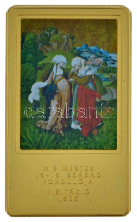 2014. 'A magyar festészet remekművei / M S mester 15-16. század fordulója - Vizitáció 1506.' aranyozott, multicolor Cu emlékérem (35x60mm) T:PP