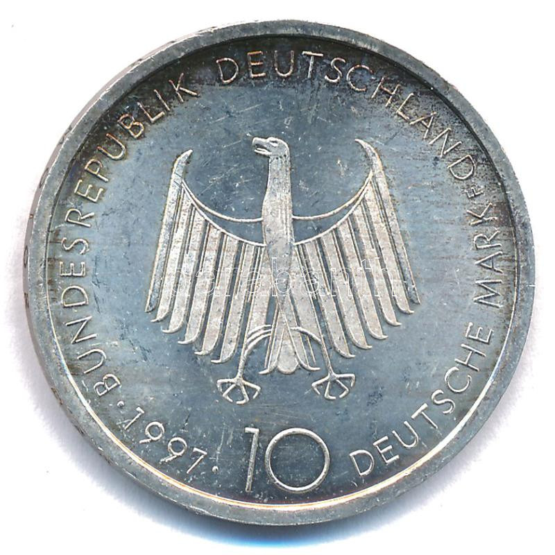 Németország 1997. 10M Ag 'Diesel Motor Centenárium' T:AU,XF patina Germany 1997. 10 Mark Ag 'Diesel Engine Centennial' C:AU,XF patina Krause KM# 192 - Image 2