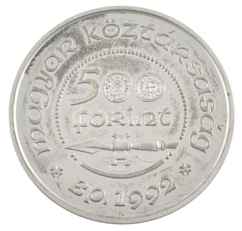 1992. 500Ft Ag 'Szent László' tokban T:1- (PP) ujjlenyomat, patina Adamo EM125