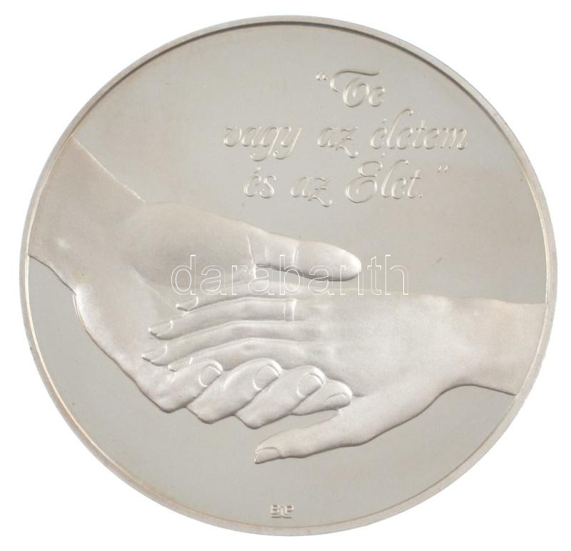 DN '60 éve együtt' jelzett Ag emlékérem dísztokban, tanúsítvánnyal (30,97g/0.999/42,5mm) T:PP - Image 2