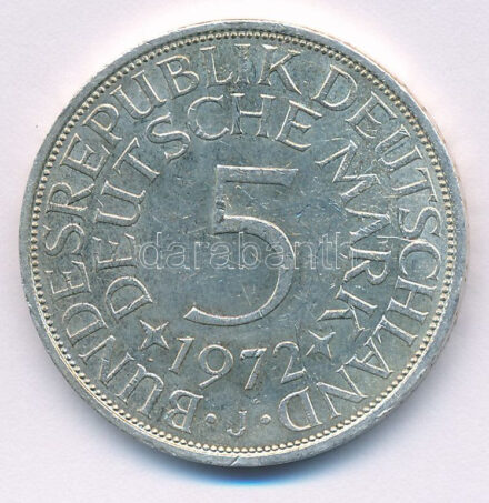 NSZK 1972J 5M Ag T:XF FRG 1972J 5 Mark Ag C:XF Krause KM# 112.1