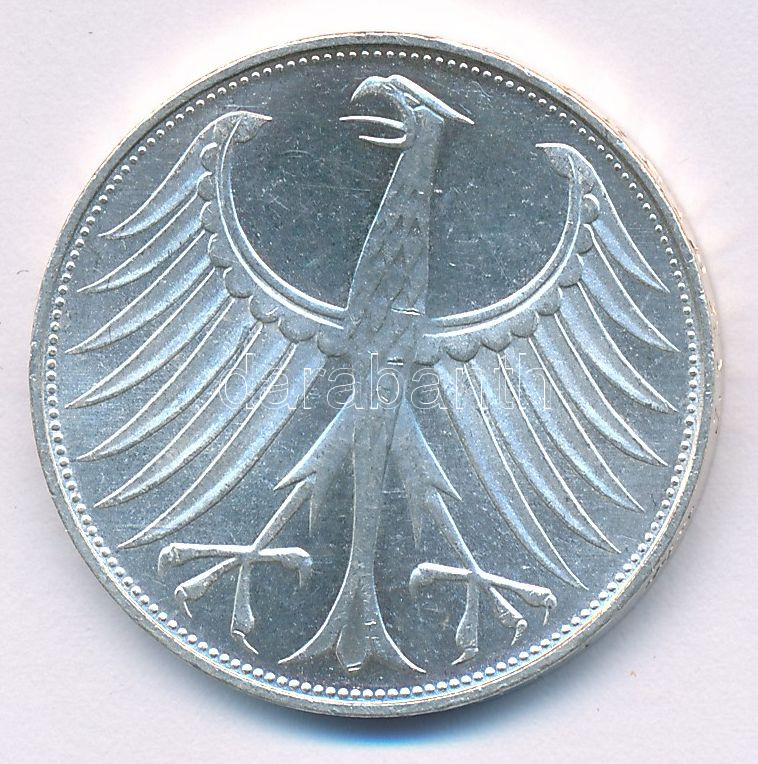 NSZK 1972G 5M Ag T:AU,XF FRG 1972G 5 Mark Ag C:AU,XF Krause KM# 112.1 - Image 2