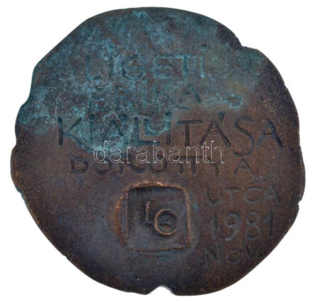 Ligeti Erika (1934-2004) 1981. Br kiállítási érem (~44mm) T:AU patina