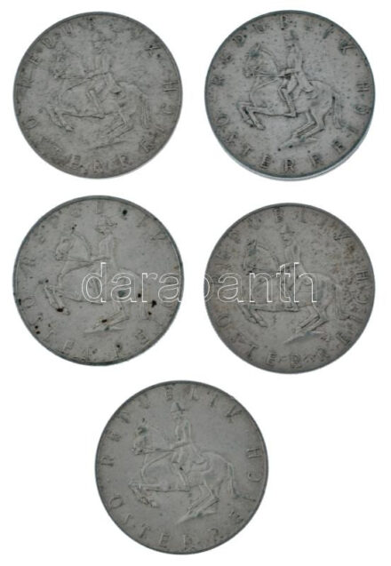 Ausztria 1960-1965. 5Sch Ag (6x) T:XF patina Austria 1960-1965. 5Sch Ag (6x) C:XF patina Krause KM# 2889