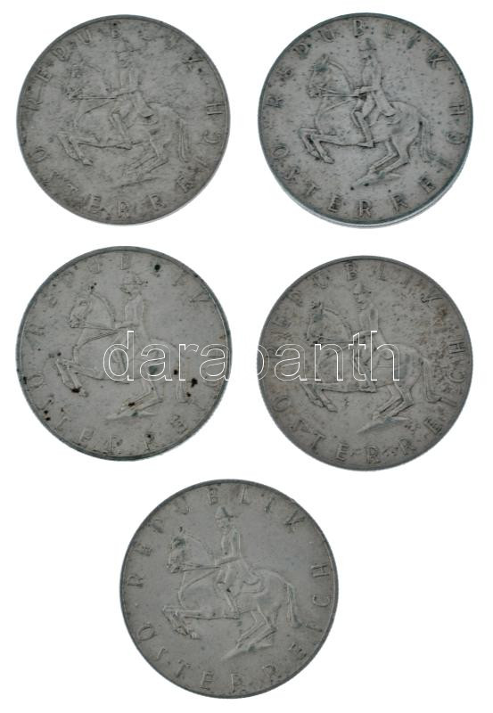 Ausztria 1960-1965. 5Sch Ag (6x) T:XF patina Austria 1960-1965. 5Sch Ag (6x) C:XF patina Krause KM# 2889