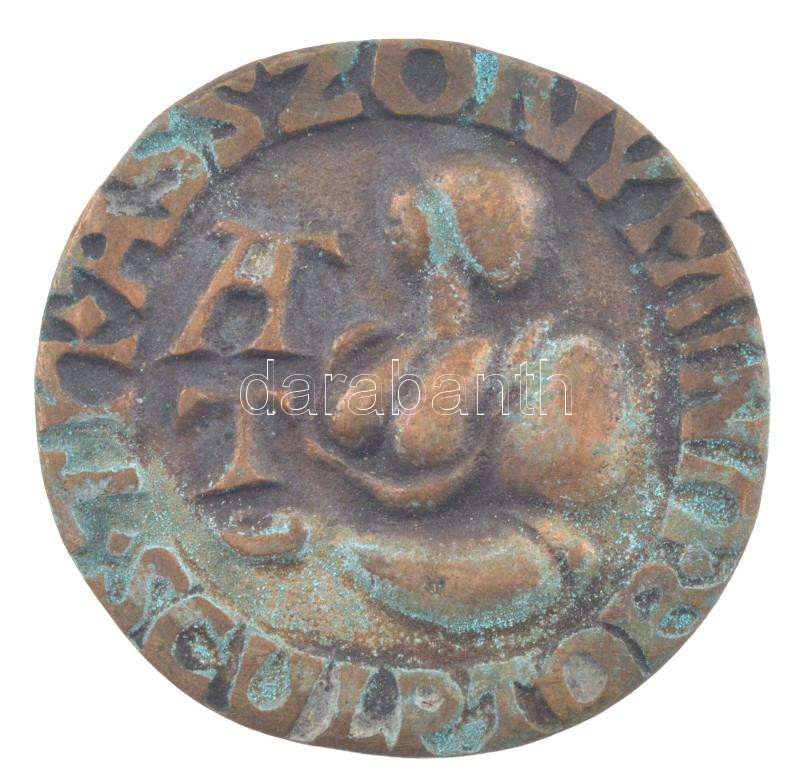 Asszonyi Tamás (1942-) DN bronz névjegyérem (31mm) T:XF patina