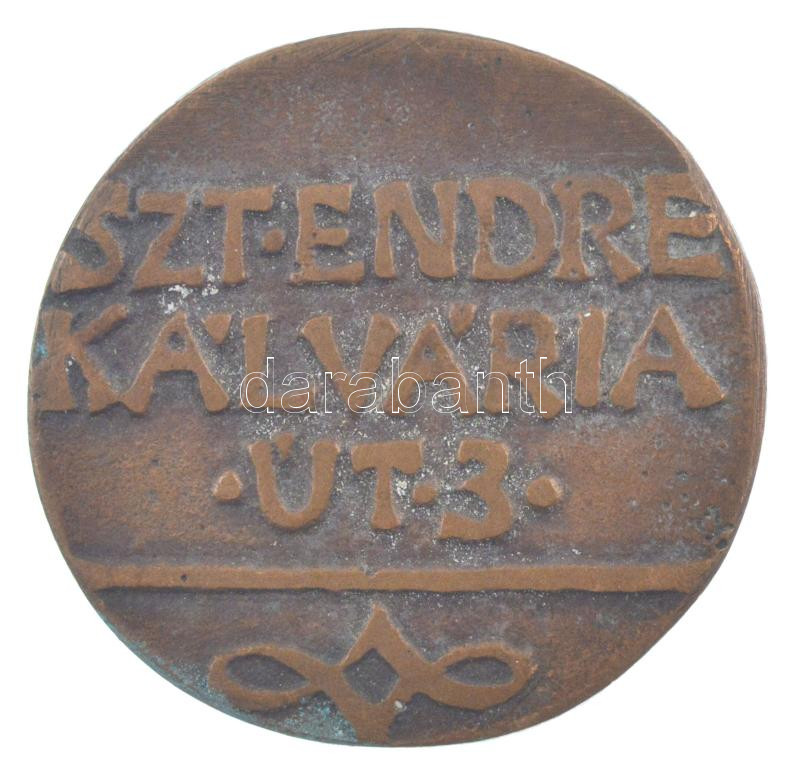 Asszonyi Tamás (1942-) DN bronz névjegyérem (31mm) T:XF patina - Image 2