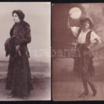 cca 1910-15 Portrék, 4 db erdélyi fotólap (Lupény, Koziarsky/Déva, Resica, Friss Lenke/Szatmár). 14x9 cm.