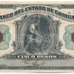 Mexikó / El Banco del Estado de Chihuahua 1913. 5P T:F Mexico / El Banco del Estado de Chihuahua 1913. 5 Pesos C:F Krause P#S132