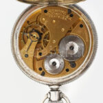 Ezüst Waltham mechanikus zsebóra, jelzett, szép állapot,működik, d: 52 mm - Image 4