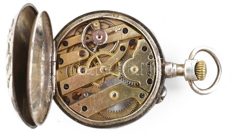 Ezüst női mechanikus zsebóra, szép állapot,működik, d: 29 mm - Image 4