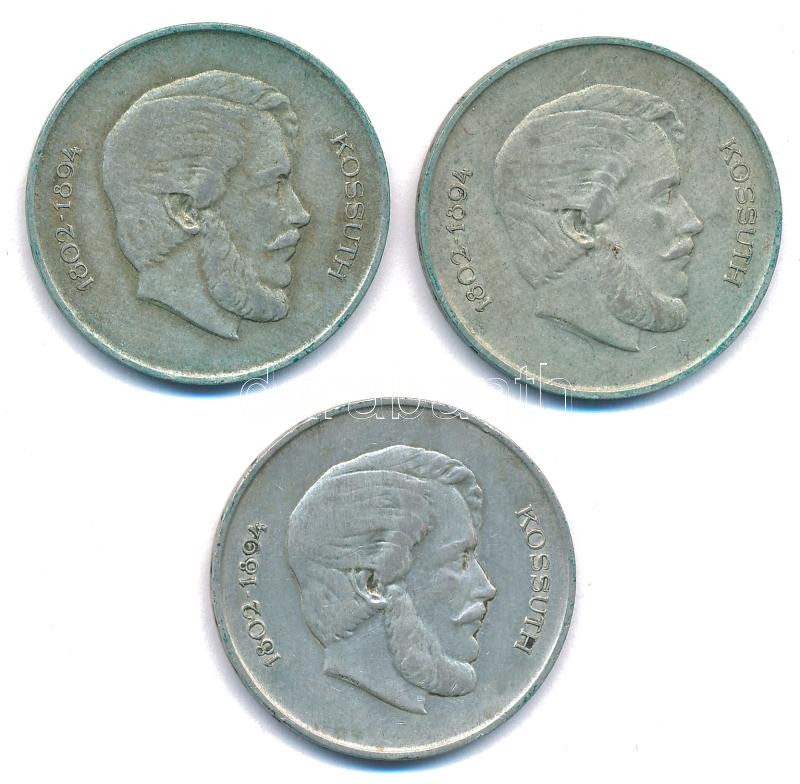 1947. 5Ft Ag 'Kossuth' (3x) T:VF,F patina Adamo F8.1