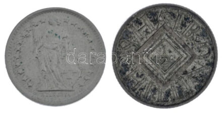 Ausztria 1925. 1/2Sch Ag + Svájc 1968. 1/2Fr Ag T:XF,AU patina T:2 patina Austria 1925. 1/2 Schilling Ag + Switzerland 1952-1968. 1/2 Franc Ag C:XF,AU patina Krause KM#2839, Krause KM#23