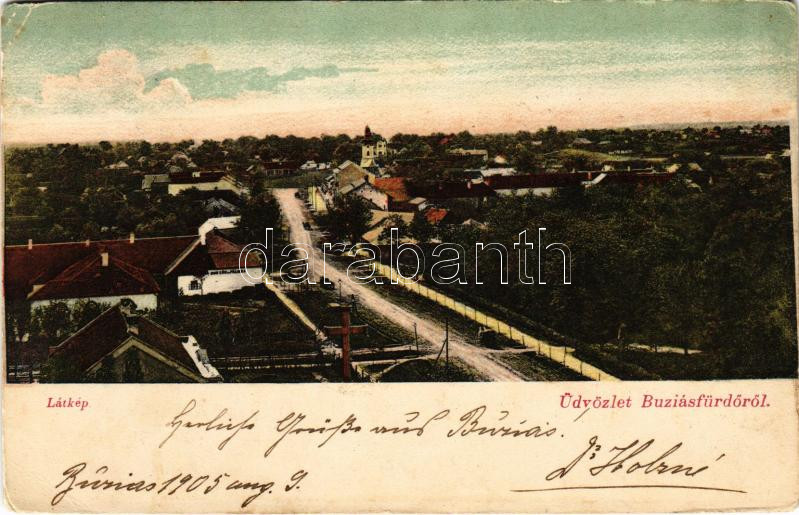 1905 Buziásfürdő, Baile Buzias; látkép. Nosek Gusztáv kiadása / general view, spa (EK)