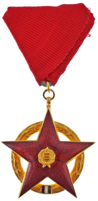 1957. 'Kiváló Szolgálatért Érdemérem' aranyozott, zománcozott kitüntetés T:AU Hungary 1957. 'Distinguished Service Medal' gilt, enamelled decoration with ribbon C:AU NMK 614.