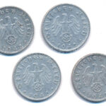 Német Harmadik Birodalom 1941-1943. 50pf Al (4xklf) T:XF,VF patina German Third Reich 1941-1943. 50 Pfennig Al (4xdiff) C:XF,VF patina - Image 2