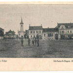 Szászrégen, Reghin; Fő tér / Hauptplatz / main square + '1940 Szászrégen visszatért' So. Stpl.